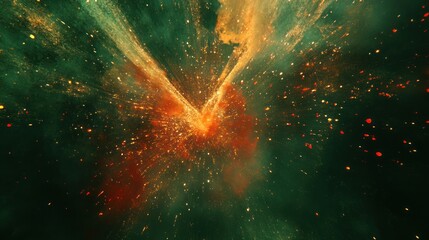 a stunning abstract representation of cosmic explosions, showcasing vibrant colors and dynamic patte