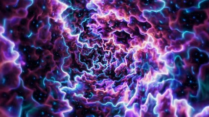 Wall Mural - vivid cosmic vortex with swirling neon colors resembling a nebula in deep space. abstract art, futur