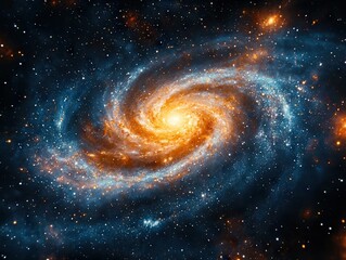 Wall Mural - exploring cosmic wonders spiral galaxy in space digital art creation stellar environment panoramic v