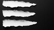 © crazyass - Abstract arrangement of ripped white paper strips on black background graphic design minimalist concept