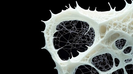 Abstract Heart Shaped Spiderweb Smoke Art  White on Black Background