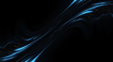 Wall Mural - an abstract composition featuring a dynamic blue light trail, contrasting sharply with the dark surr