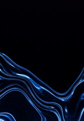 Wall Mural - the sleek, electric blue wave of light creates an abstract and modern design on a dark background