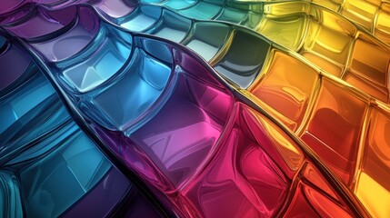 Canvas Print - colorful abstract background with vibrant wavy texture and reflection