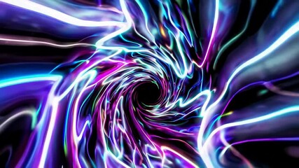 Poster - Neon pink and blue swirling vortex of light lights with abstract motion and luminous glow, futuristic energy concept