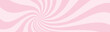 © babayuka - Pink ice-cream swirl background. Spiral candy pattern. Groovy vector strawberry color sunburst twirl. Radial lollipop stripes backdrop. Abstract fun birthday banner. Vintage sun rays illustration