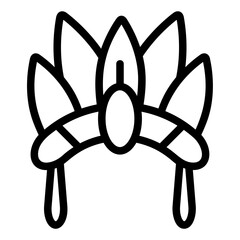 Poster - Feather Crown Line Icon