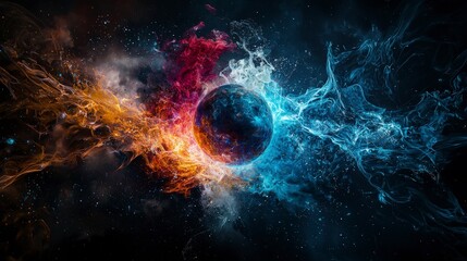Leinwandbilder - Interplanetary communication scene cosmic space digital art colorful environment abstract viewpoint sci-fi concept