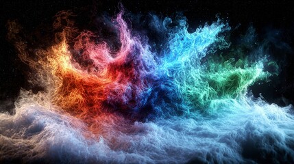 Fototapete - Quantum space landscape abstract art digital creation vibrant colors surreal view fluid dynamics