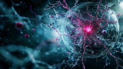 Poster - Exploring human potential through futuristic visualization in zero gravity scientific art abstract environment