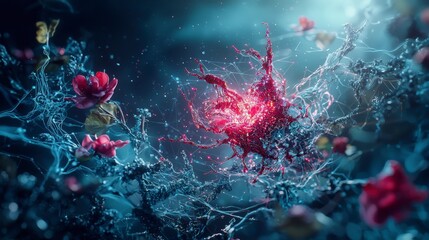 Leinwandbilder - Enigmatic surrealism emerging technologies in abstract digital art and vivid futuristic colors