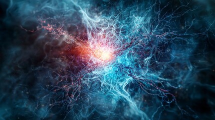 Poster - Unlocking human potential a surreal journey through cosmic energy and transformation in abstract art