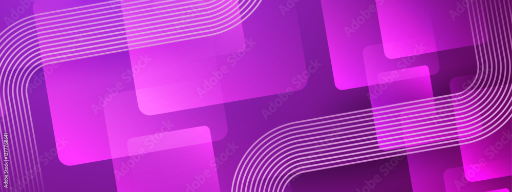 purple abstract background with overlapping shapes and white lines ...