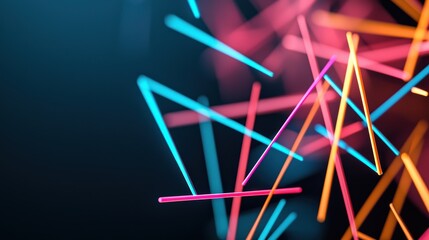 Wall Mural - abstract glowing lines and shapes forming intricate patterns, symbolizing the algorithms and machine
