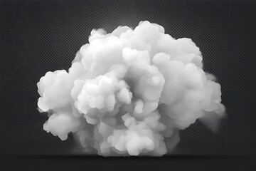 Wall Mural - of a big white cloud of smoke on a dark background