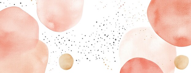 Poster - Abstract Watercolor Shapes, Pastel Colors, Confetti Background