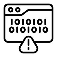 Binary Code Line Icon