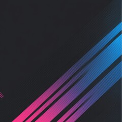 Poster - Gradient Stripes on Dark Background: Abstract lines transitioning from pink to blue create a vibrant and dynamic pattern.