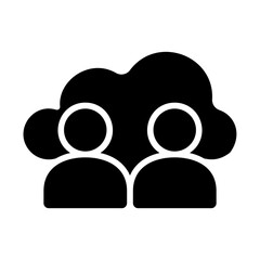 Wall Mural - Public Cloud Solid Icon