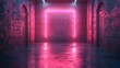© porosh - Modern industrial interior with vibrant glow high resolution picture