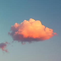 Wall Mural - Vibrant pink cloud against a tranquil blue sky at sunset