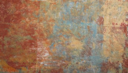 Poster - textured abstract background with blue, rust, and gold tones, distressed grunge effect, perfect for wall art and digital design

