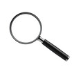 © javier - ia generated. magnifying glass isolated on white background