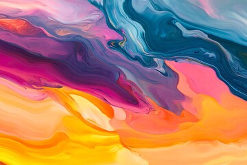 Wall Mural - sunset sky background with tiny clouds. colorful sunset sky.