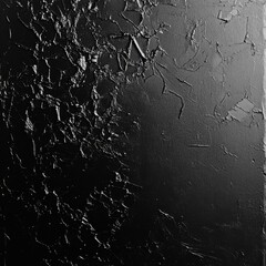 Aufkleber - Black Textured Abstract Painting: A Study in Contrast and Depth through Impasto and Subtle Light Play.