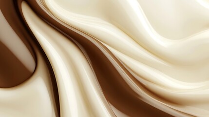 Wall Mural - Abstract Swirling Cream and Chocolate