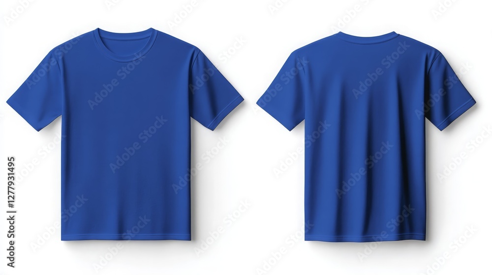 Royal Blue T Shirt Mockup Front and Back View Perfect for Design ...