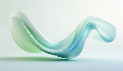 Wall Mural - Abstract teal wave, flowing, studio, light background, design