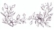 © Екатерина Дроздова - Floral motifs featuring delicate flowers and leaves in intricate line art design for decorative purposes