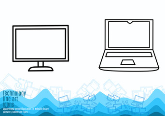 Software development icon set. Vector symbols to be used for Software development and information technology.