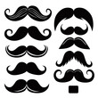 © Beautiful eyes - moustache Vector Illustration. Black sillhouettes of moustache vector collection isolated on white background