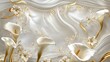 © idharmaian - Elegant white calla lilies gold accents silk wall mural