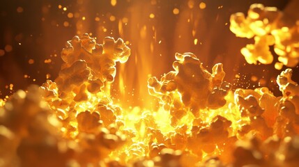 Wall Mural - vibrant golden explosion with dynamic textures and light effects