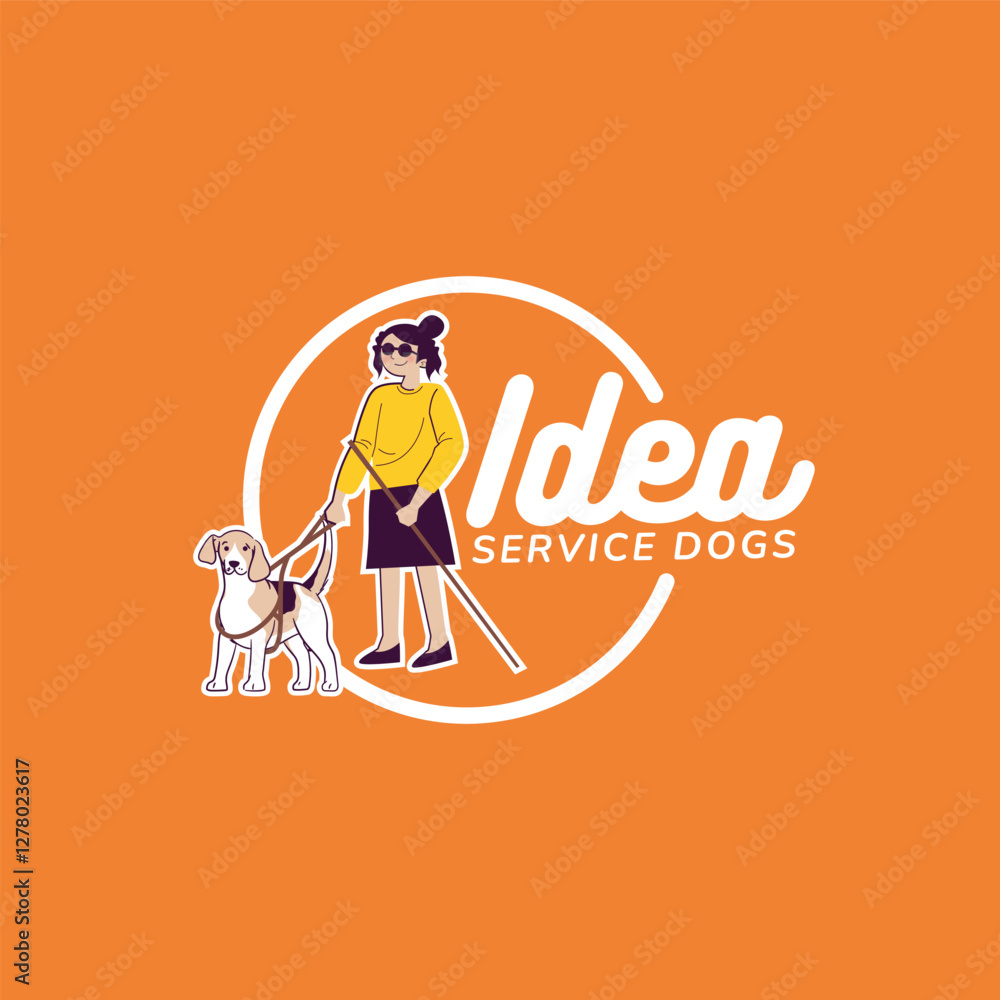 Guide Dogs Logo Insupport เวกเตอร์ Stock example of a guide dog logo/icon for people with ...