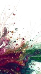 Wall Mural - colorful fluid art painting on a white background