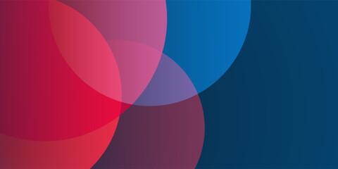 Wall Mural - modern style background, header or banner design with large red and blue overlapping bubbles pattern