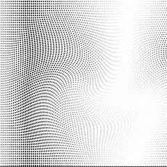 Wavy gradient halftone dots pattern texture background. Vector illustration
