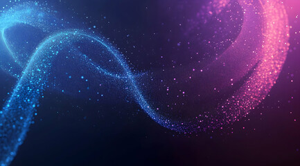 Wall Mural - infinite symbol, glowing particles, blue and purple gradient background