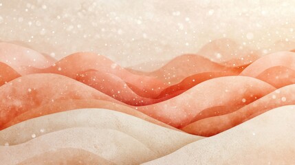 Wall Mural - Abstract artistic image of layered soft colored wavy landscapes