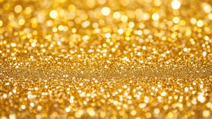 Wall Mural - Golden glittering bokeh background featuring shimmering sparkles and defocused circles ideal for festive designs and elegant presentations
