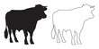 © Naseem - Simple Cow Symbol - Elegant Cow Art for Packaging - Cow Vector - Cow Illustration - Cow Vector - Cow Outline Vector - Cow Icon