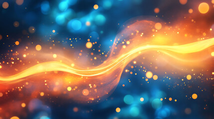 Wall Mural - Abstract representation of fire and water with bokeh effect