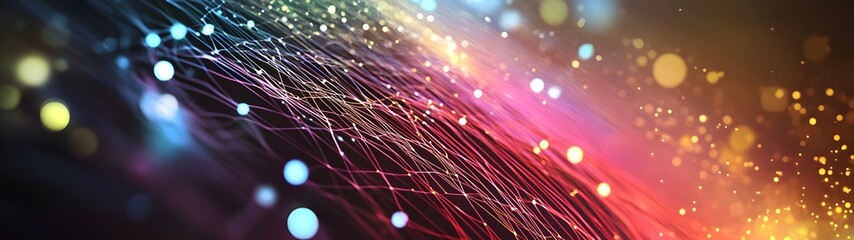 Fototapete - A mesmerizing and captivating abstract digital showcasing a cosmic explosion of vibrant colorful luminous energy waves sparks and particles in a futuristic cutting edge and visionary design