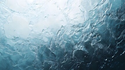 Poster - Breathtaking image showcasing the captivating beauty of an icy landscape in the Arctic region  The frozen water surface displays intricate and mesmerizing patterns of ice crystals
