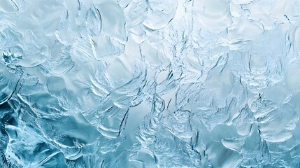 Poster - Captivating abstract textures and patterns created by the frozen nature in an icy aqua blue landscape  Delicate yet powerful frozen formations against a minimalist serene background