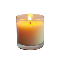 Aufkleber - glowing candle in glass holder, radiating warm light and creating cozy atmosphere. Perfect for relaxation and ambiance in any setting